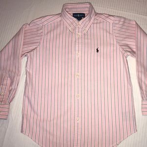 Ralph Lauren Pink Striped Cotton Oxford Shirt NWOT
